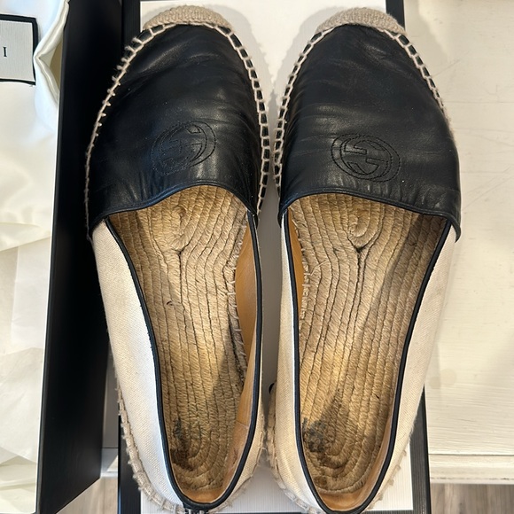 Gucci GG Monogram Leather Slip On Flats Espadrilles - Picture 4 of 7
